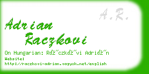 adrian raczkovi business card